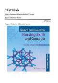 TEST BANK&lowbar;&lowbar;Timby's Fundamental Nursing Skills and Concepts 13th&comma; North American Edition by Loretta A Donnelly-Moreno &comma; ISBN&colon; 9781975220778 &vert;Chapters 1-38 &lpar;Questions with Rationalized Answers&rpar;&vert; Guide A&plus;