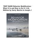 Behavior Modification&colon; What It Is and How To Do It 11th Edition by Garry Martin Test Bank &vert;ISBN&colon; 9780815366546&vert; Guide A&plus;
