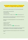 Food Handlers Final Exam Review &vert; Questions and  Answers &vert; A&plus; Graded &vert; With  Expert Solutions
