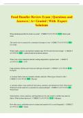 Food Handler Review Exam &vert; Questions and  Answers &vert; A&plus; Graded &vert; With  Expert  Solutions 