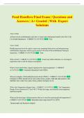 Food Handlers Final Exam &vert; Questions and  Answers &vert; A&plus; Graded &vert; With  Expert  Solutions 