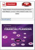 Solution Manual for Personal Financial Planning 15th Edition by  Randy Billingsley&comma; Lawrence J&period; Gitman&comma; Michael D&period; Joehnk &vert; Newly  Updated