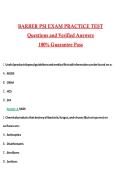 Barber PSI Exam Practice Test 2026 &vert; Complete Questions and Guide Answers&comma; 100&percnt; Verified Graded A&plus;