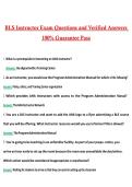 BLS Instructor Exam 2026 &vert; Complete Questions and Guide Answers&comma; 100&percnt; Verified Graded A&plus;