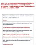 WGU - D291 Pre-Assessment Review Exam Questions And  Correct Answers &lpar;Verified Answers&rpar; Already  Graded A&plus; &vert;&vert; Guaranteed Success&excl;&excl; Newest Exam &vert;  Just Released&excl;&excl;2026 -2027 