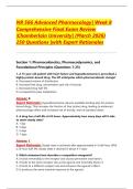 NR 566 Advanced Pharmacology&vert; Week 8  Comprehensive Final Exam Review  &vert;Chamberlain University&vert; &lpar;March 2026&rpar;  250 Questions &vert;with Expert Rationales 