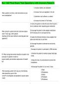 Nur 160 Final Exam Test Questions with Answers Rated A
