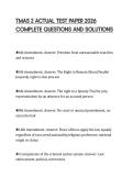 TMAS 2 ACTUAL TEST PAPER 2026 COMPLETE QUESTIONS AND SOLUTIONS