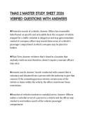 TMAS 2 MASTER STUDY SHEET 2026 VERIFIED QUESTIONS WITH ANSWERS