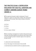 TMC PRACTICE EXAM A CERTIFICATION EVALUATION TEST 2026 FULL QUESTIONS AND CORRECT ANSWERS ALREADY PASSED GRADED A&plus;