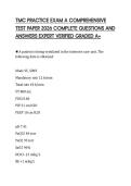 TMC PRACTICE EXAM A COMPREHENSIVE TEST PAPER 2026 COMPLETE QUESTIONS AND ANSWERS EXPERT VERIFIED GRADED A&plus;