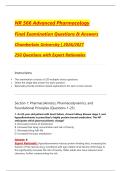NR 566 Advanced Pharmacology  Final Examination Questions & Answers  Chamberlain University &vert; 2026&sol;2027  250 Questions with Expert Rationales