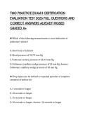 TMC PRACTICE EXAM II CERTIFICATION EVALUATION TEST 2026 FULL QUESTIONS AND CORRECT ANSWERS ALREADY PASSED GRADED A&plus;