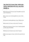TMC PRACTICE EXAM II FINAL PAPER 2026 TESTED QUESTIONS WITH FULL SOLUTION GRADED A