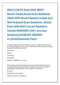 WGU C720 PA Exam 2026  MOST   Recent Tested&comma;Actual Exam Questions   &lpar;2026&rpar; WITH Recent Newest Verified And   Well Analyzed Exam Questions  &lpar;Actual   Exam 2026-2027&rpar; Correct Detailed &   Verified ANSWERS &lpar;100&percnt; Accurate   Solutions&rpar;&vert;&vert;ALREADY GRADED   A&plus;&vert;&vert;Ex