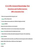 CA CDL General Knowledge Test 2026 &vert; Complete Questions and Guide Answers&comma; 100&percnt; Verified Graded A&plus;