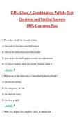 CDL Class A Combination Vehicle Test 2026 &vert; Complete Questions and Guide Answers&comma; 100&percnt; Verified Graded A&plus;
