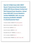 Hesi A2 V2 Math Exam 2026  MOST   Recent Tested&comma;Actual Exam Questions   &lpar;2026&rpar; WITH Recent Newest Verified And   Well Analyzed Exam Questions  &lpar;Actual   Exam 2026-2027&rpar; Correct Detailed &   Verified ANSWERS &lpar;100&percnt; Accurate   Solutions&rpar;&vert;&vert;ALREADY GRADED   A&plus;