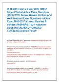PHC 6001 Exam 2 Exam 2026  MOST  Recent Tested&comma;Actual Exam Questions  &lpar;2026&rpar; WITH Recent Newest Verified And  Well Analyzed Exam Questions  &lpar;Actual  Exam 2026-2027&rpar; Correct Detailed &  Verified ANSWERS &lpar;100&percnt; Accurate  Solutions&rpar;&vert;&vert;ALREADY GRADED  A&plus;&vert;&vert;ExamG