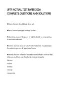 UPTP ACTUAL TEST PAPER 2026 COMPLETE QUESTIONS AND SOLUTIONS