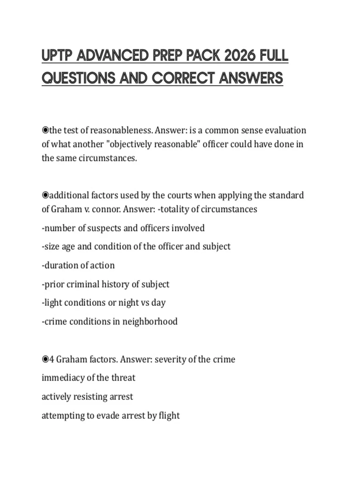 UPTP ADVANCED PREP PACK 2026 FULL QUESTIONS AND CORRECT ANSWERS - UPTP ...