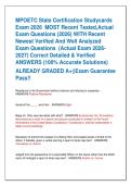 MPOETC State Certification Studycards  Exam 2026  MOST Recent Tested&comma;Actual  Exam Questions &lpar;2026&rpar; WITH Recent  Newest Verified And Well Analyzed  Exam Questions  &lpar;Actual Exam 2026 2027&rpar; Correct Detailed & Verified  ANSWERS &lpar;100&percnt; Accurate Solutions&rpar;   ALR