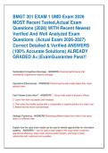BMGT 301 EXAM 1 UMD Exam 2026   MOST Recent Tested&comma;Actual Exam  Questions &lpar;2026&rpar; WITH Recent Newest  Verified And Well Analyzed Exam  Questions  &lpar;Actual Exam 2026-2027&rpar;  Correct Detailed & Verified ANSWERS  &lpar;100&percnt; Accurate Solutions&rpar; ALREADY  GRADED A&plus;&vert;&vert;Ex