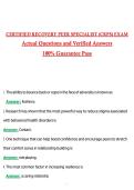 Certified Recovery Peer Specialist &lpar;CRPS&rpar; Exam 2026 &vert; Complete Questions and Guide Answers&comma; 100&percnt; Verified Graded A&plus;