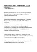 USPAP 2026 FINAL PAPER STUDY GUIDE VERIFIED Q&A