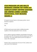 UTAH PRODUCER LIFE AND HEALTH INSURANCE LICENSING TEST PAPER 2026 COMPLETE EXPERT CERTIFIED QUESTIONS AND VERIFIED CORRECT ANSWERS PROFESSIONAL STUDY RESOURCE GRADED A&plus;