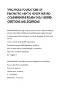 VARCAROLIS FOUNDATIONS OF PSYCHIATRIC-MENTAL HEALTH NURSING COMPREHENSIVE REVIEW 2026 VERIFIED QUESTIONS AND SOLUTIONS