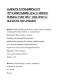 VARCAROLIS FOUNDATIONS OF PSYCHIATRIC-MENTAL HEALTH NURSING TRAINING STUDY SHEET 2026 UPDATED QUESTIONS AND ANSWERS