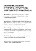 VIRGINIA HOME IMPROVEMENT CONTRACTING ACTUAL PAPER 2026 QUESTIONS WITH SOLUTIONS GRADED A&plus;