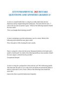 ATI FUNDAMENTAL 2023 RETAKE QUESTIONS AND ANSWERS GRADED A&plus;