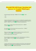 first aid&sol;CPR&sol;AED Exam &vert; Questions and Answers &vert; A&plus; Graded &vert; With Expert Solutions