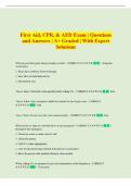 First Aid&comma; CPR&comma; & AED Exam &vert; Questions and Answers &vert; A&plus; Graded &vert; With Expert Solutions