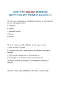 DOT EXAM 2026-2027 TESTBANK QUESTIONS AND ANSWERS GRADED A&plus;