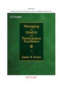 TEST BANK for Managing for Quality and Performance Excellence&comma; 12th Edition by James R&period; Evans