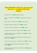 CPR&sol;AED&sol;FIRST AID Exam &vert; Questions and Answers &vert; A&plus; Graded &vert; With Expert Solutions
