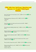 CPR&comma; AED&comma; First Aid Exam &vert; Questions and Answers &vert; A&plus; Graded &vert; With Expert Solutions