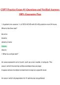 CSPT Practice Exam &num;1 2026 &vert; Complete Questions and Guide Answers&comma; 100&percnt; Verified Graded A&plus;