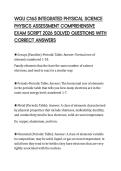 WGU C165 INTEGRATED PHYSICAL SCIENCE PHYSICS ASSESSMENT COMPREHENSIVE EXAM SCRIPT 2026 SOLVED QUESTIONS WITH CORRECT ANSWERS