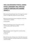 WGU C165 INTEGRATED PHYSICAL SCIENCE PHYSICS ASSESSMENT FINAL PAPER 2026 COMPLETE QUESTIONS WITH ANSWERS GRADED A&plus;