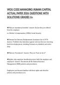 WGU C202 MANAGING HUMAN CAPITAL ACTUAL PAPER 2026 QUESTIONS WITH SOLUTIONS GRADED A&plus;