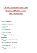 CWEA Collections Grade 4 Test 2026 &vert; Complete Questions and Guide Answers&comma; 100&percnt; Verified Graded A&plus;