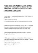 WGU C202 MANAGING HUMAN CAPITAL PRACTICE PAPER 2026 QUESTIONS WITH SOLUTIONS GRADED A&plus;