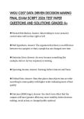 WGU C207 DATA DRIVEN DECISION MAKING FINAL EXAM SCRIPT 2026 TEST PAPER QUESTIONS AND SOLUTIONS GRADED A&plus;