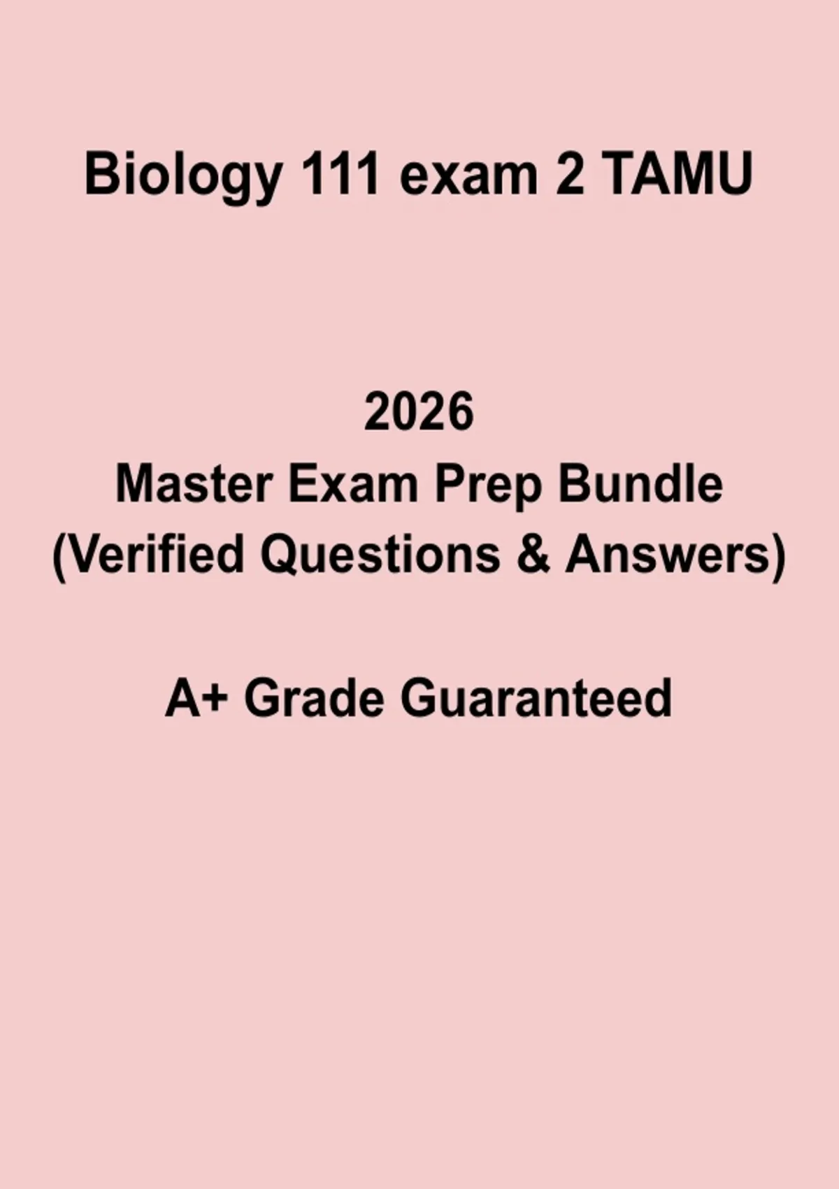 Biology 111 Exam 2 TAMU Study Guide | Biology Test Prep 2026 - Biology ...