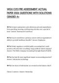 WGU C213 PRE ASSESSMENT ACTUAL PAPER 2026 QUESTIONS WITH SOLUTIONS GRADED A&plus;