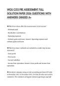 WGU C213 PRE ASSESSMENT FULL SOLUTION PAPER 2026 QUESTIONS WITH ANSWERS GRADED A
